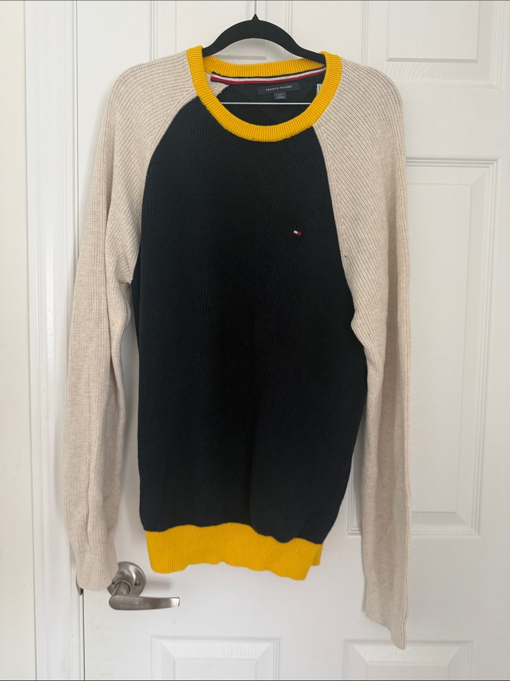 Tommy Hilfiger Black, Cream & Yellow Crewneck Sweater